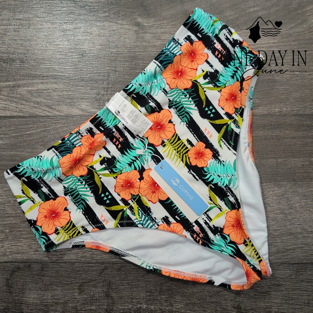 Cupshe Floral High Waist Bikini Bottom Size L